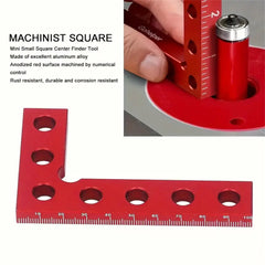 Compact Aluminum Alloy Center Finder Tool - 50x100mm Mini Square Ruler