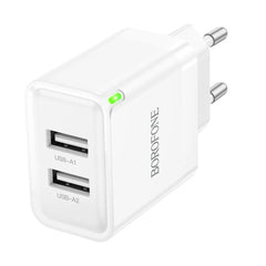 10,5 W Dual USB-A Schnellladegerät mit EU-Stecker für iPhone, Huawei, Samsung, Xiaomi