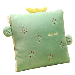 Foldable Cartoon Cactus Pillow & Blanket - 35x35cm, Travel, Sofa, Bed, Air Condition, Warm, Unisex