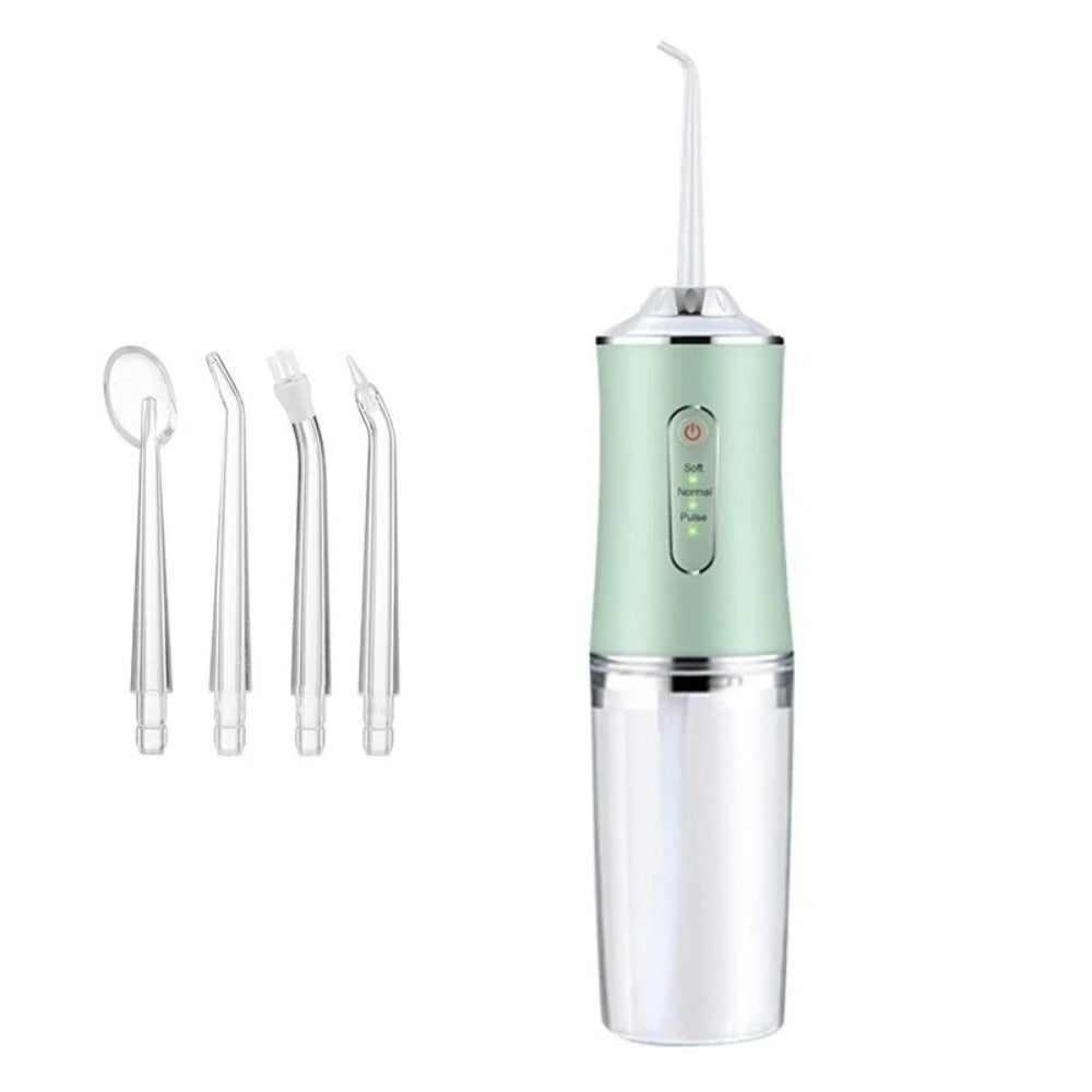 Cordless Water Flosser 220ml Oral Irrigator with 3 Modes, 4 Tips - IPX6 Waterproof USB Dental Cleaner for Home & Travel