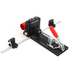 Adjustable Aluminum Alloy Pocket Hole Jig with Stabilizing Bar and Stop Block for Woodworking