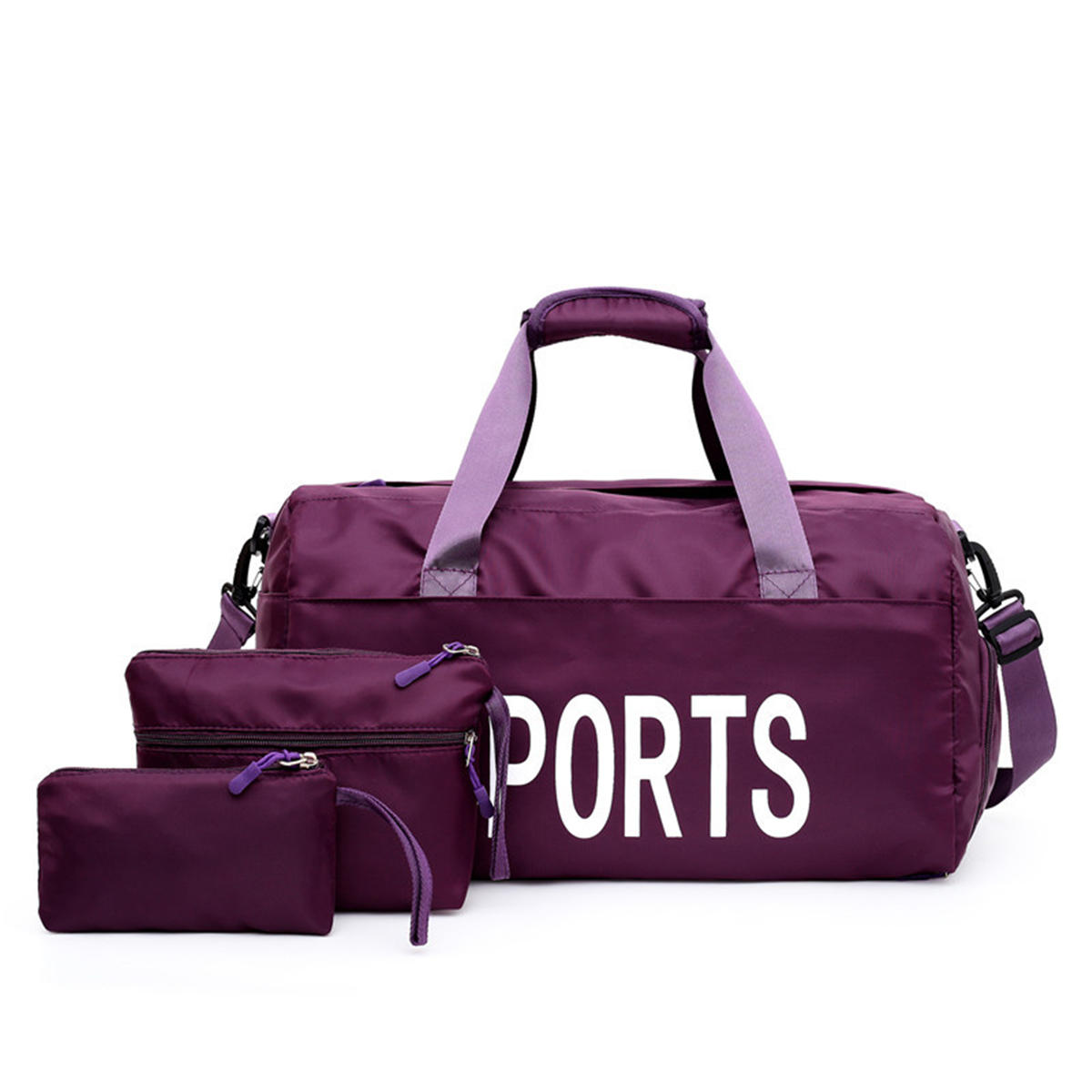 3PCS Waterproof Shoulder Bag Set: Wet-Dry Separation, Shoe Compartment, Fitness & Yoga Handbag, Luggage Bag