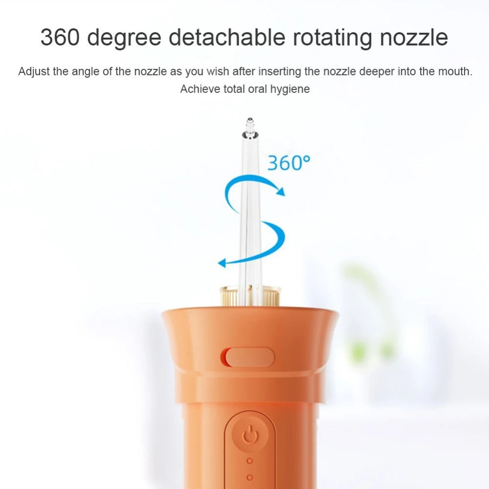 Pocket Water Flosser | 230ml Dental Irrigator - Mini Travel Oral Cleaner with 3 Modes for Braces