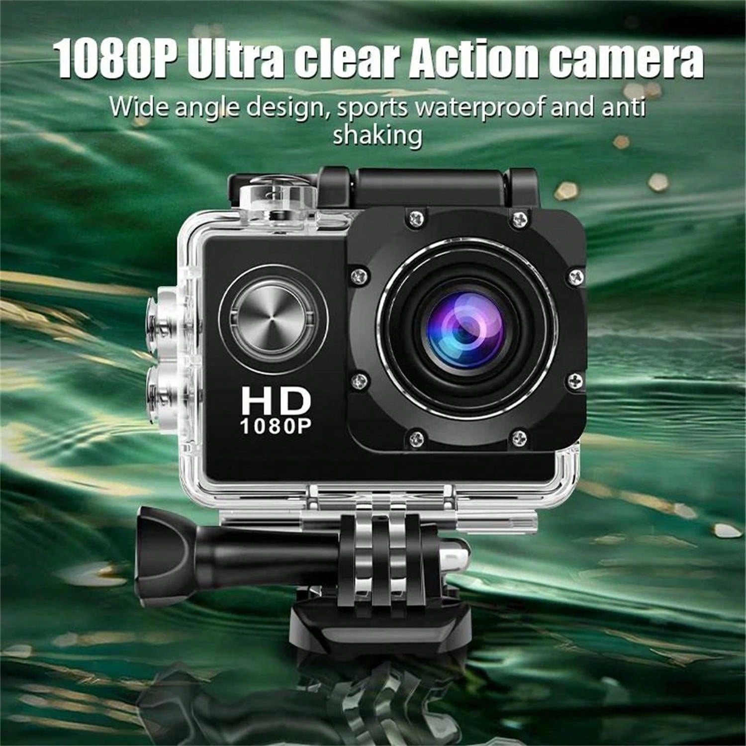 HD Mini Action Camera - 2.0" Screen, 30m Waterproof, Sports & Underwater Recording Device