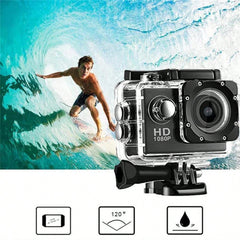 HD Mini Action Camera - 2.0" Screen, 30m Waterproof, Sports & Underwater Recording Device