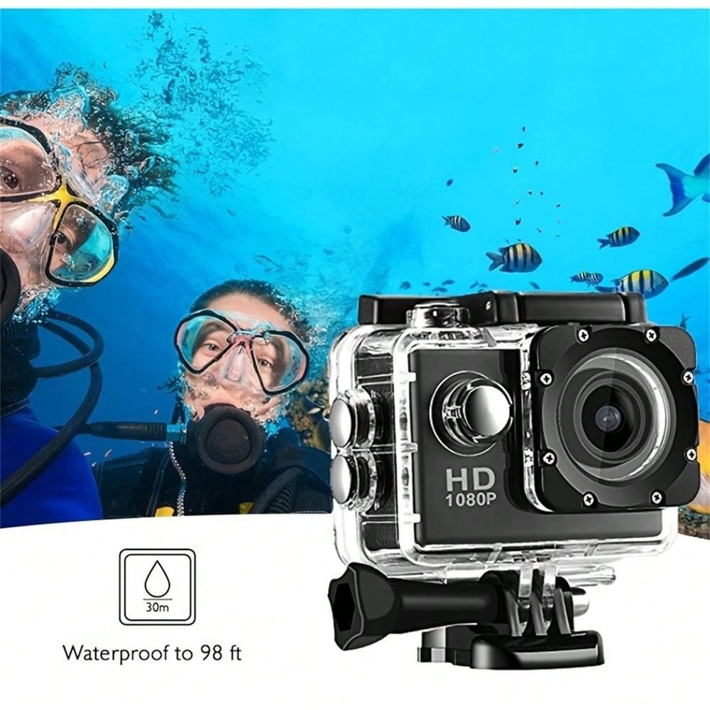 HD 1080P Sport Action Camera - 2" LCD, 5MP, 900mAh Battery, Waterproof, 140 Degree Wide Angle Lens