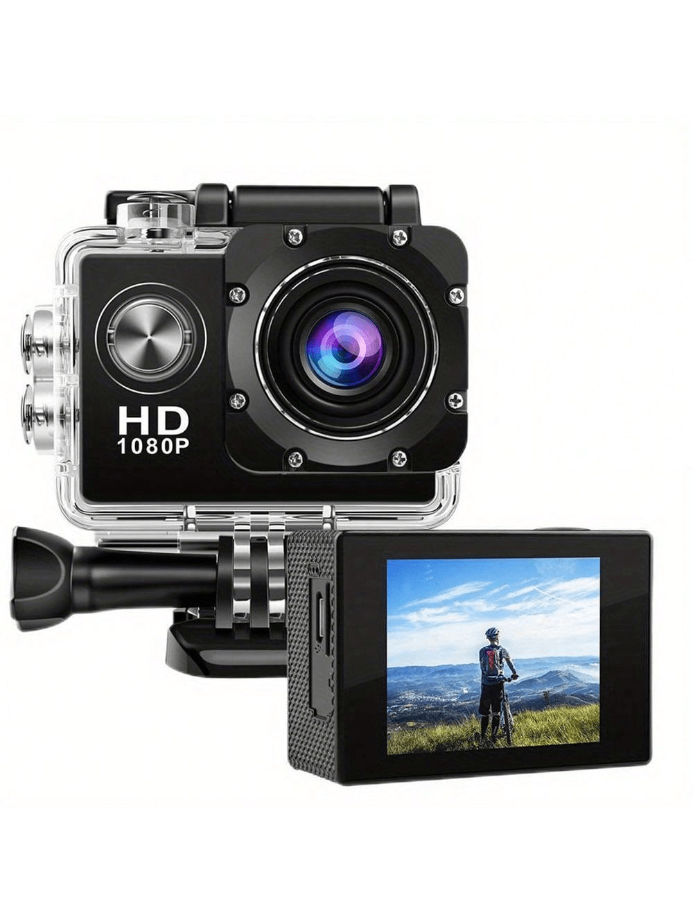 HD 1080P Sport-Actionkamera – 2-Zoll-LCD, 5 MP, 900 mAh Akku, wasserdicht, 140-Grad-Weitwinkelobjektiv