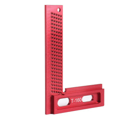 Aluminum Alloy 160/200mm L-Type Square Hole Measuring Ruler for Woodworking