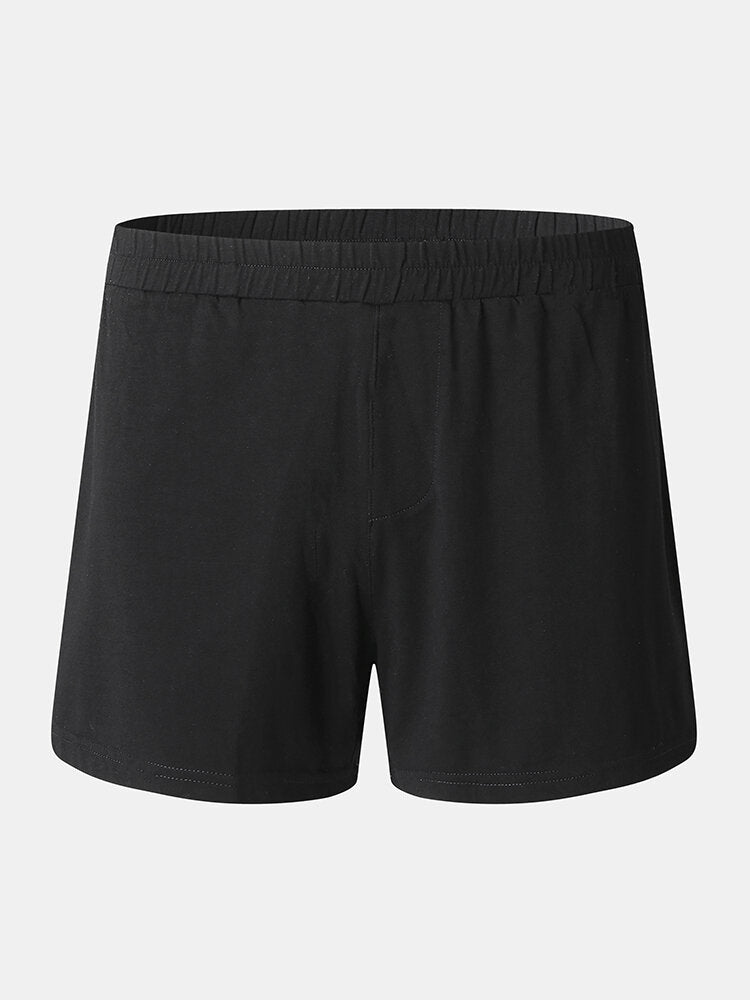 Herren Baumwolle Einfarbig Atmungsaktive Lockere Home Shorts Boxer