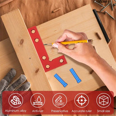 Compact Aluminum Alloy Center Finder Tool - 50x100mm Mini Square Ruler