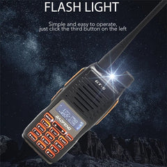 10W Long Range Walkie Talkie Ham Radio with Flashlight, Dual PTT, HF Transceiver, 30KM Range, Portable Upgrade