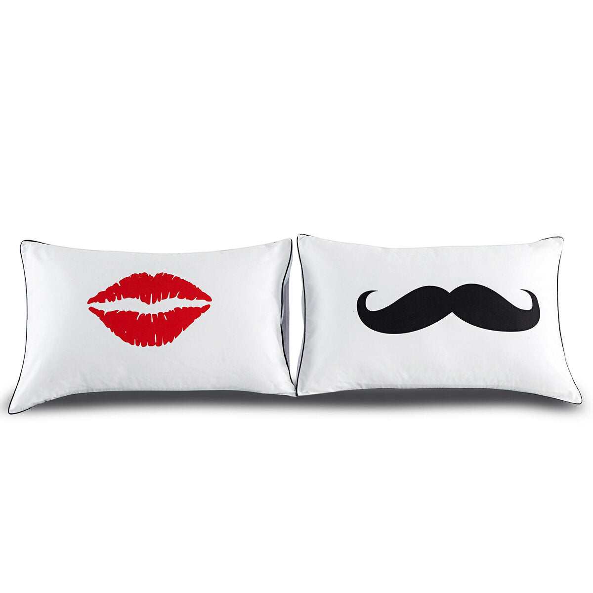 2PCS White Cotton Pillow Cases - Standard Size for Home & Hotel Decor