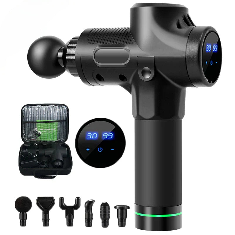 Electric Massage Gun for Muscle Relaxation, High Frequency Body Massager with Portable Bag for Fitness