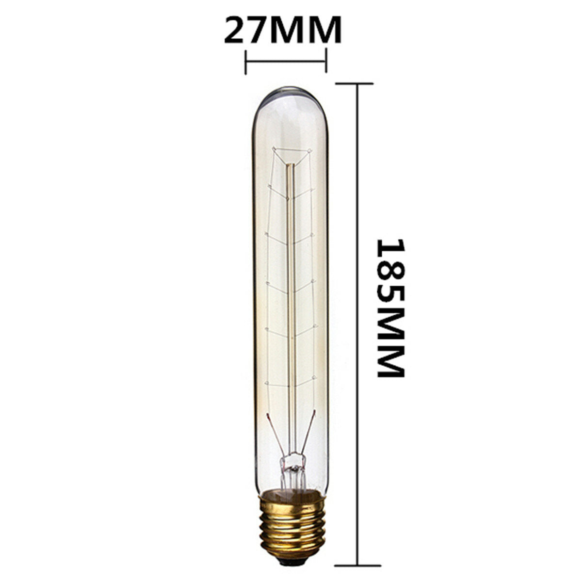 10PCS Vintage Edison 40W Tubular Filament Bulbs, Dimmable Antique Incandescent Light for E27 Home Fixtures T30