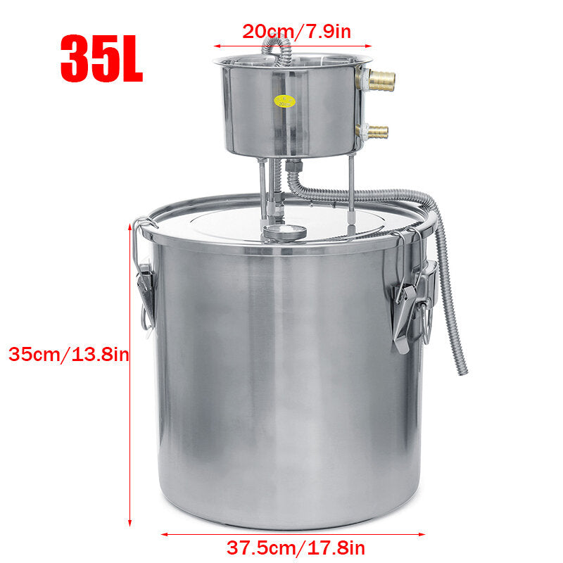 11/22/35L Stainless Alcohol Water Distiller - Fruit Liquor Making Tool for Home Bar