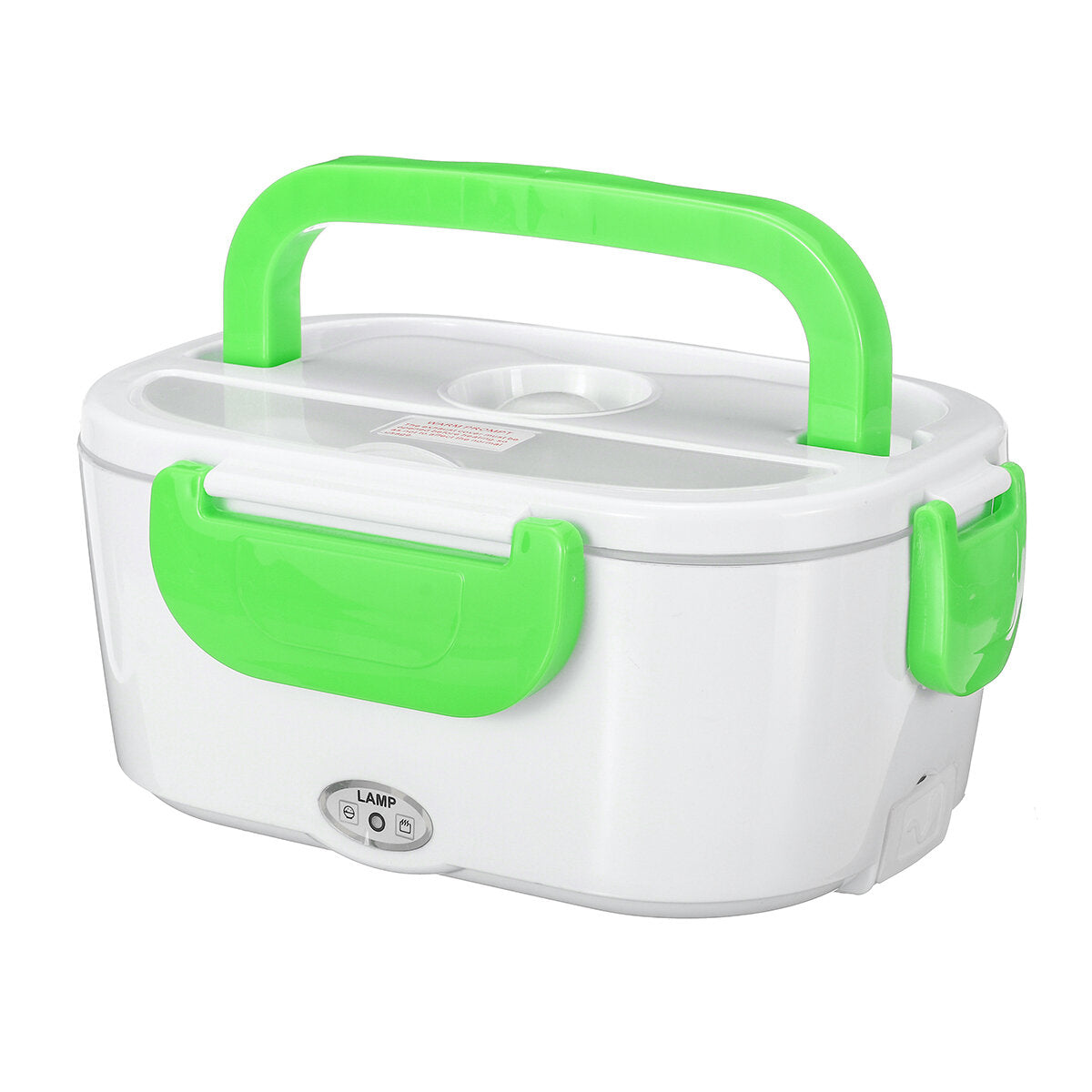 12-240V 40W Electric Heated Lunch Box, 1200ML, US Plug, for Home, School, Office, Car, with Spoon