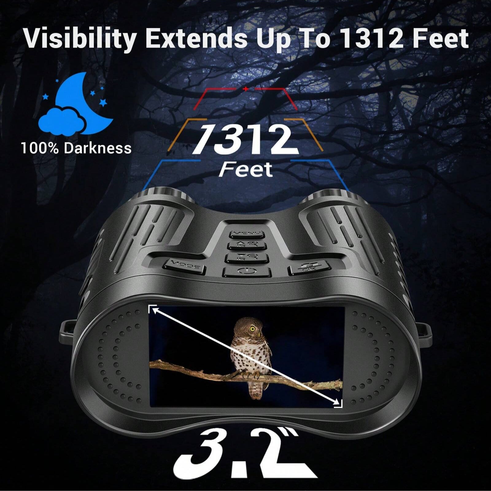 4K Night Vision Goggles for Enhanced Nighttime Visibility - High Definition, Clear View in Low Light Conditions