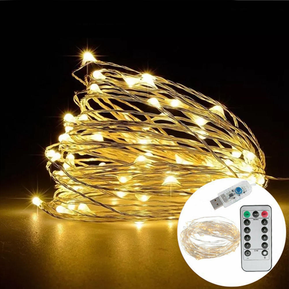 12M 100 LED USB String Lights - 8 Modes Holiday Christmas Decorative Lamp