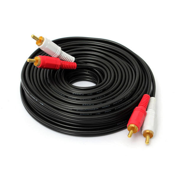 10M/33Ft Dual RCA to RCA AV Cable for HDTV, DVD, VCR, Stereo Audio Video