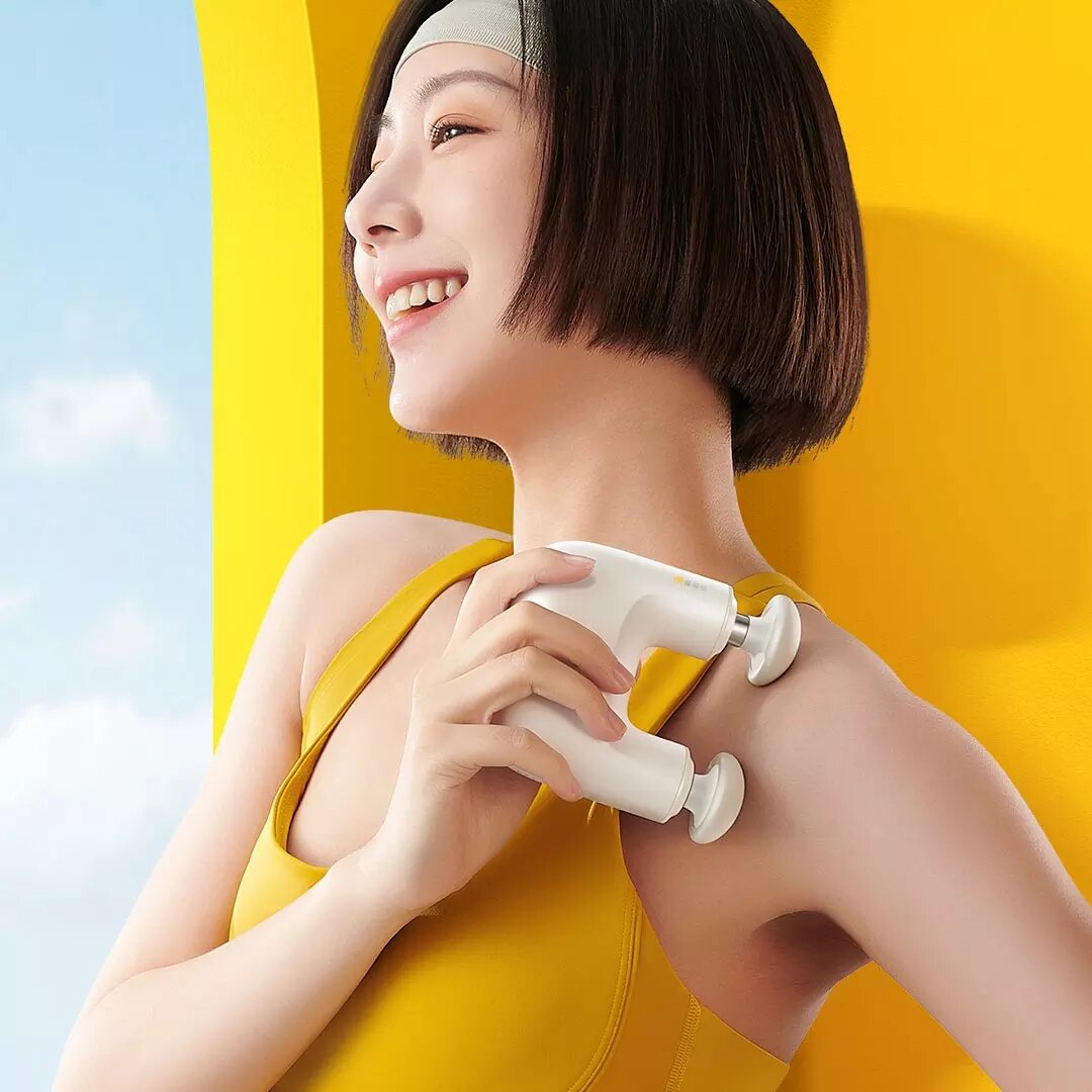 Mini U-Shaped Double-Head Massage Gun: Full Body, Mute, 3-Speed High-Frequency Vibration, Intelligent Sensing