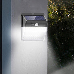 136 LED Solar Motion Sensor Light, IP65 Waterproof, 3 Modes, Four-Sided Lighting for Gates, Courtyard, Park, Garden Wall