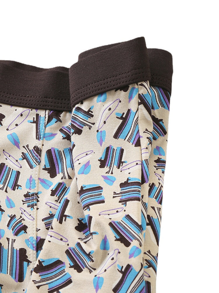 4-teilige Herrenunterwäsche mit Modal-Print – weiche, konvexe Boxershorts