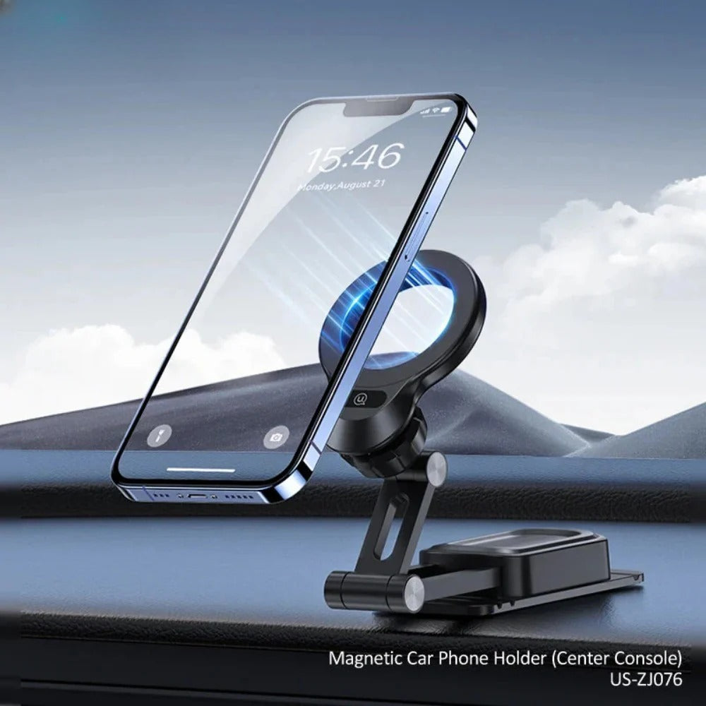 Foldable Magnetic Car Phone Holder Stand for iPhone 15 Pro Max, Huawei Mate60, Samsung S23