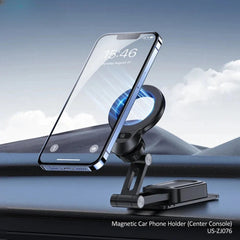 Foldable Magnetic Car Phone Holder Stand for iPhone 15 Pro Max, Huawei Mate60, Samsung S23