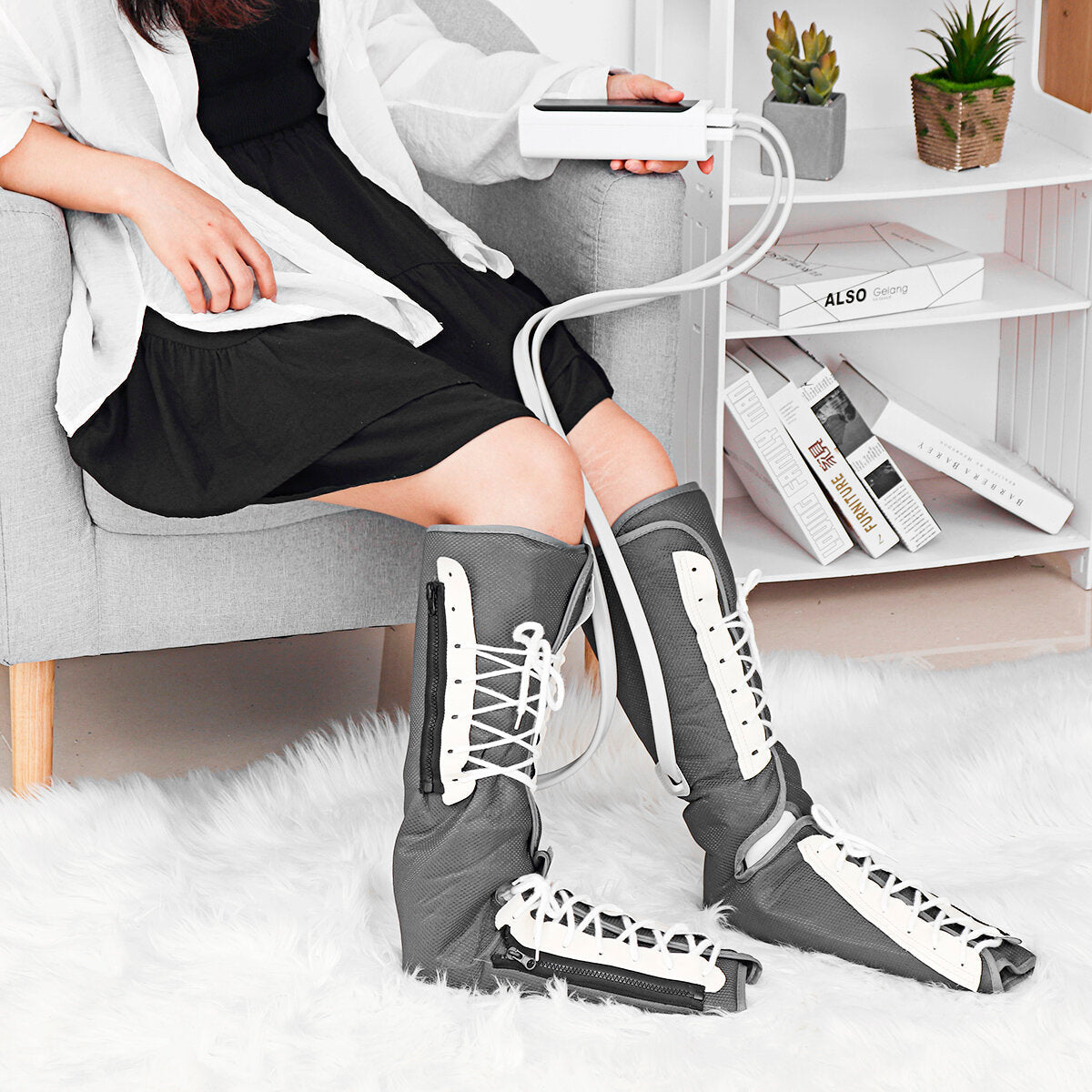 Electric Foot & Leg Massager with Air Wave, Calf Heating, and Remote Control - Household Therapy Device