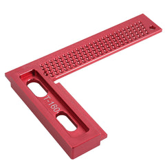 Aluminum Alloy 160/200mm L-Type Square Hole Measuring Ruler for Woodworking
