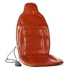 DC 12V Car & Home Heated Full Body Massage Seat Cushion - Lumbar Pain Relief, Vibration Massager, AC 110V-240V