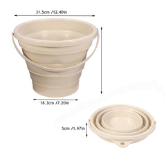 10L Portable Folding Silicone Bucket for Laundry, Storage, Outdoor Fishing - Round, Compact, and Durable