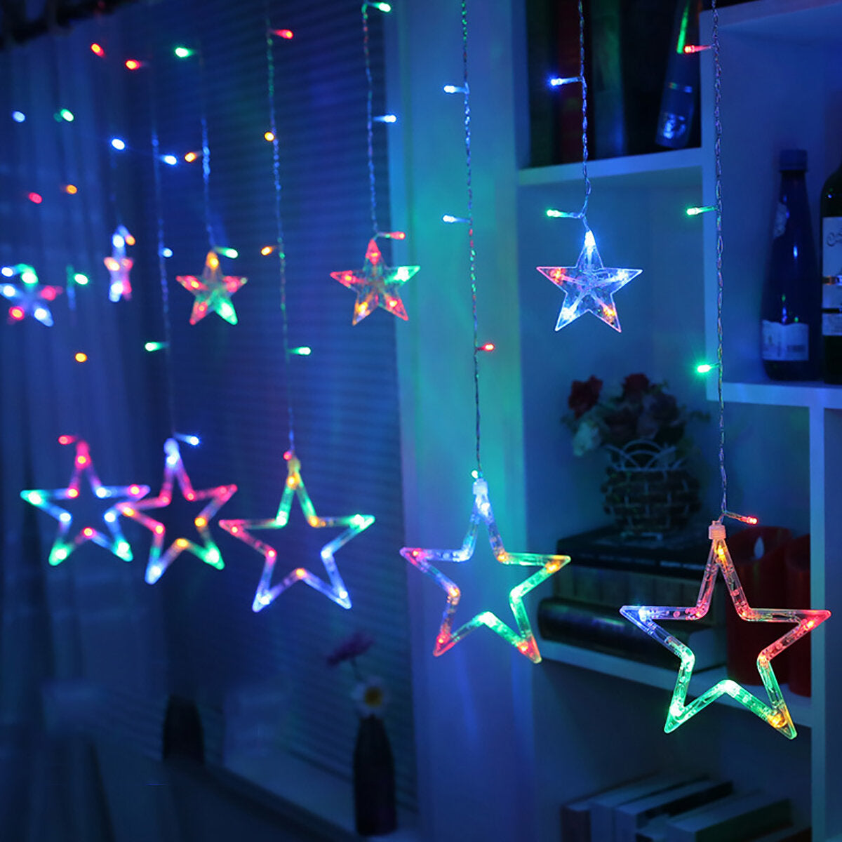 138 LEDs Star Fairy String Lights - Colorful Lamp for Wedding, Party, Holiday, Home, Christmas Decor, AC110V/220V