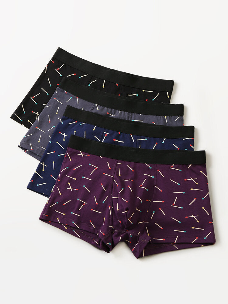 Atmungsaktive Boxershorts aus Baumwolle mit mittlerer Taille für Herren – 4er-Pack, dünn und bequem