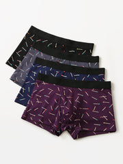 Atmungsaktive Boxershorts aus Baumwolle mit mittlerer Taille für Herren – 4er-Pack, dünn und bequem