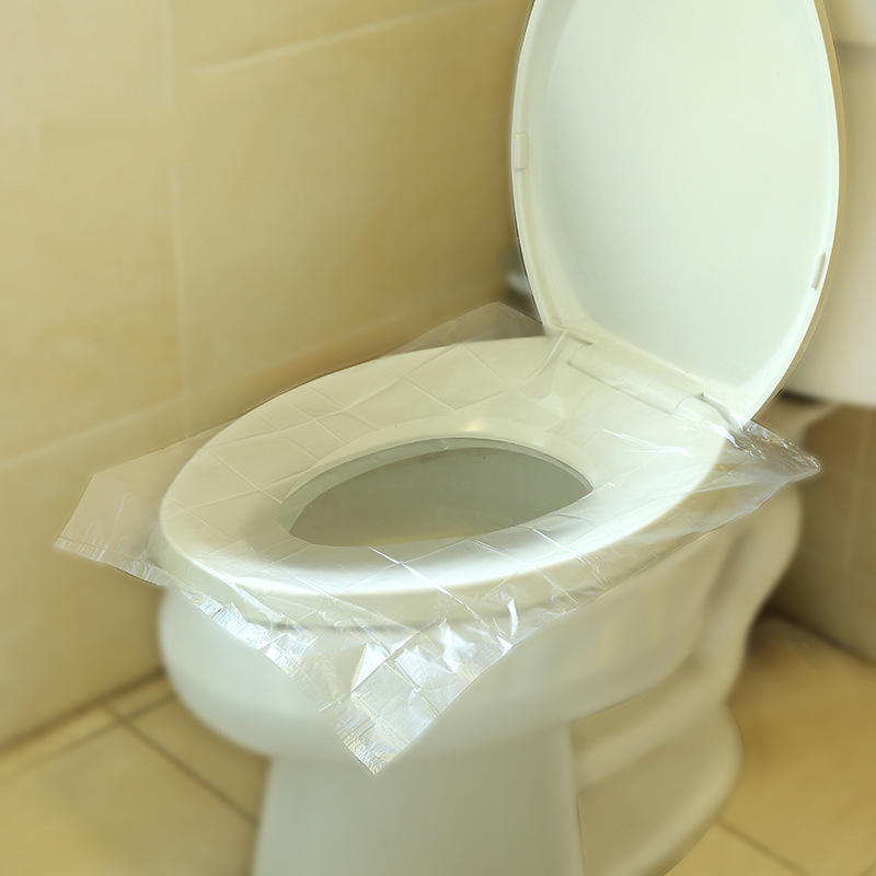 10 Pcs Disposable Transparent PE Membrane Toilet Seat Covers for Travel and Maternal Use