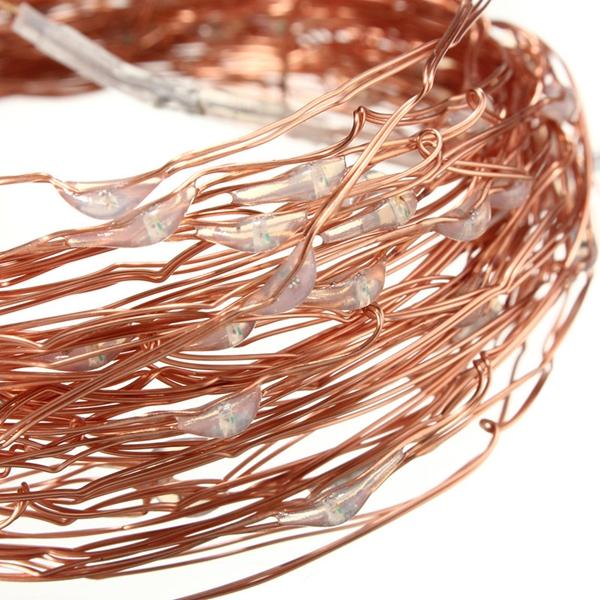 10M 100 LED Solar Powered Copper Wire Fairy Lights with 2m Down-lead