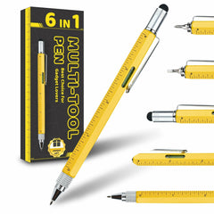 6-in-1 Multitool Pen: Stylus, Ruler, Level, Screwdriver - Perfect Gift with Refills