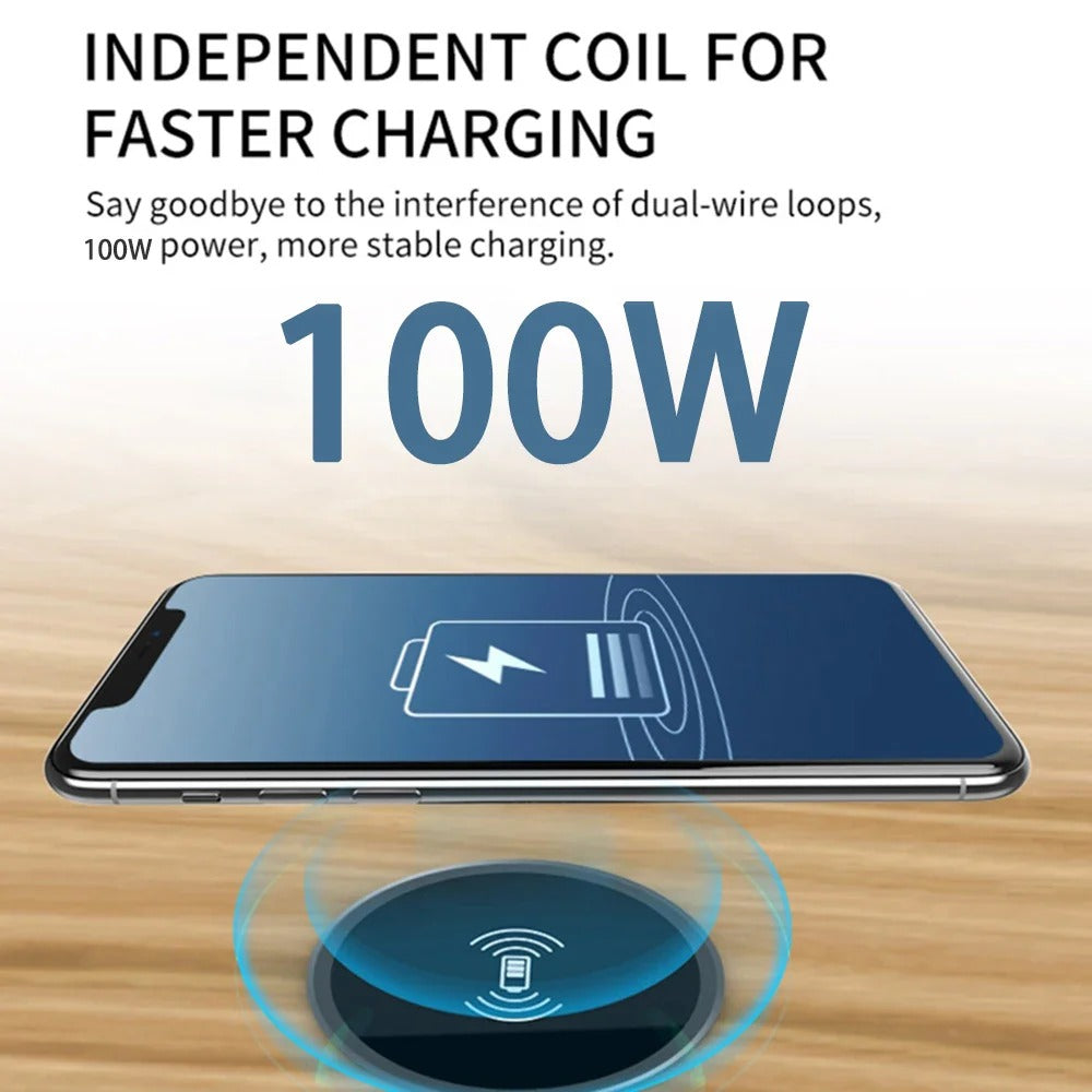 15W Built-in Desktop Wireless Charger for QI, iPhone 13/12, Galaxy S22/S20 Ultra