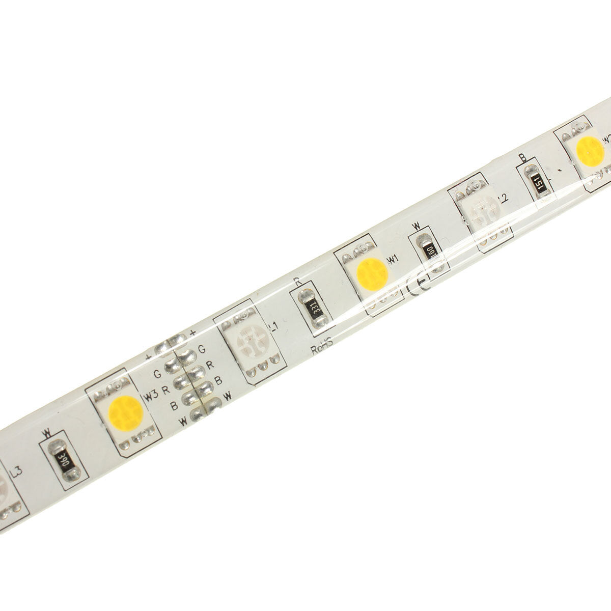 16.4ft RGB+Warm White LED Strip Kit, 300 LEDs, 40-Key Remote, 12V 5A Power Supply