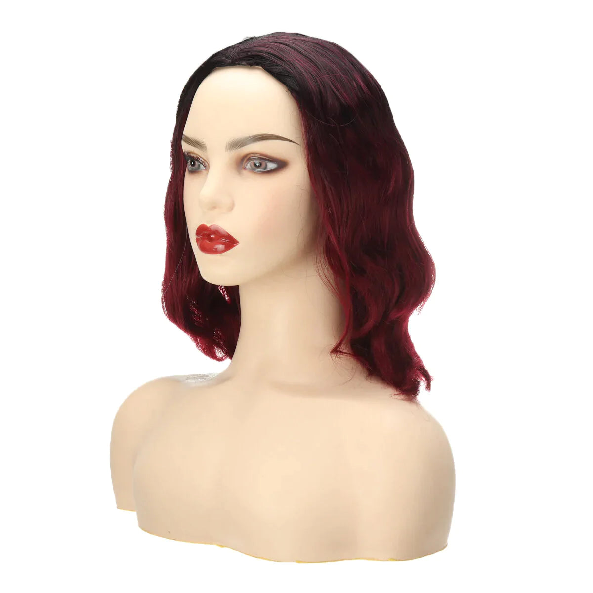 Ombre Black & Orange Water Wave Short Synthetic Cosplay Bob Wigs for Women - Multiple Colors Available