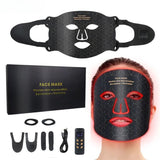 4-Color Silicone LED Face Mask, 850nm Near-Infrared & Red Light Therapy Device, 3000mAh Rechargeable Beauty Mask (240 LEDs)