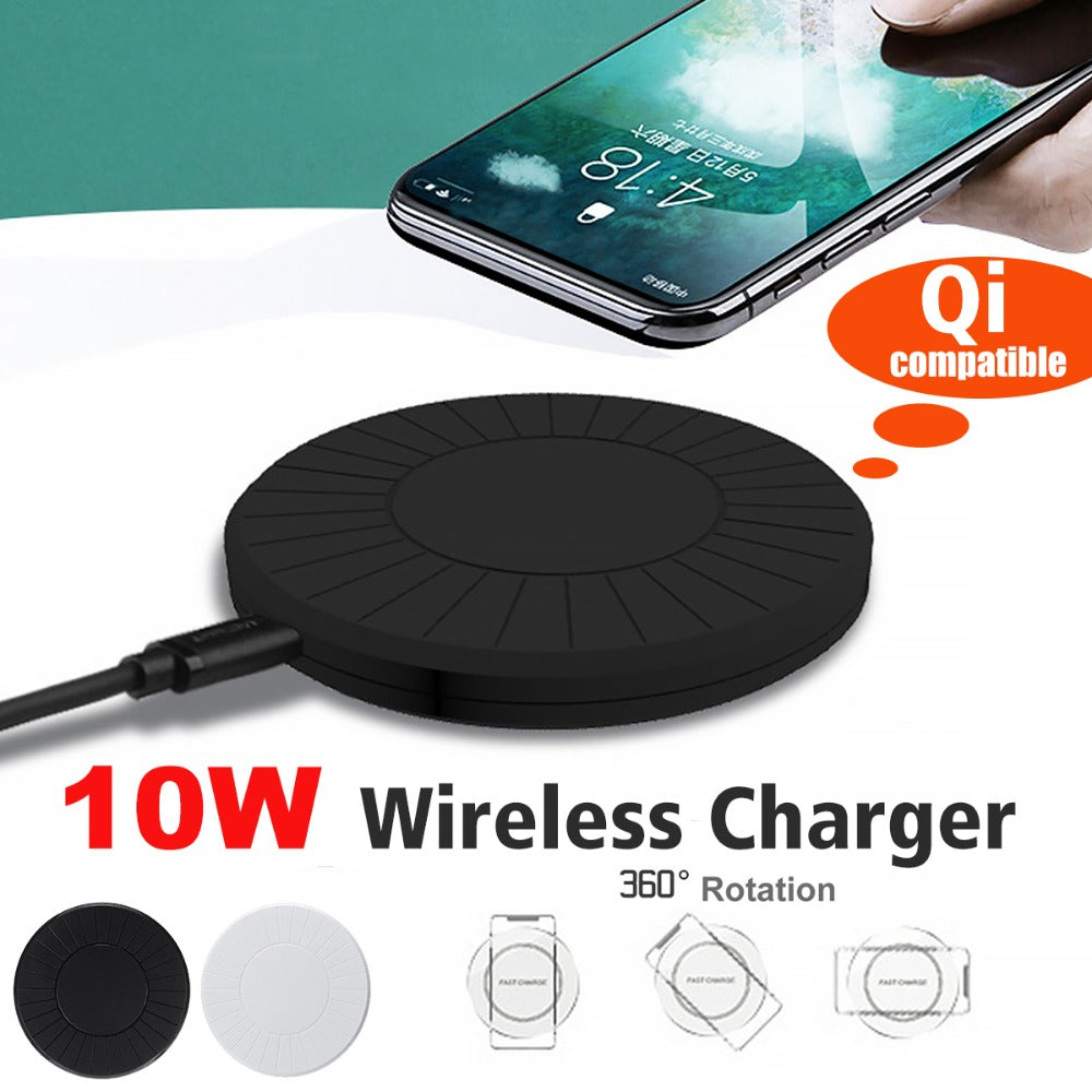 10W Wireless QI Fast Charger Stand for Samsung Galaxy Note 9, S8, S9, S10, iPhone X, XS Max, 8 Plus