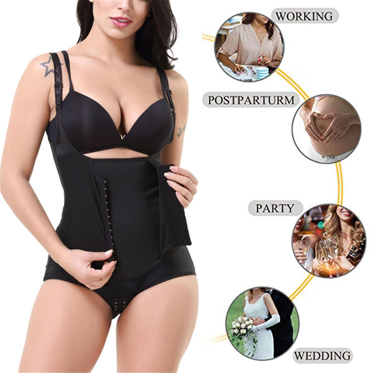 Schwitz-Saunaanzug-Weste für Damen – Thermo-Neopren-Body-Shaper, schlankmachender Taillengürtel, kurzärmliger Trainingsanzug