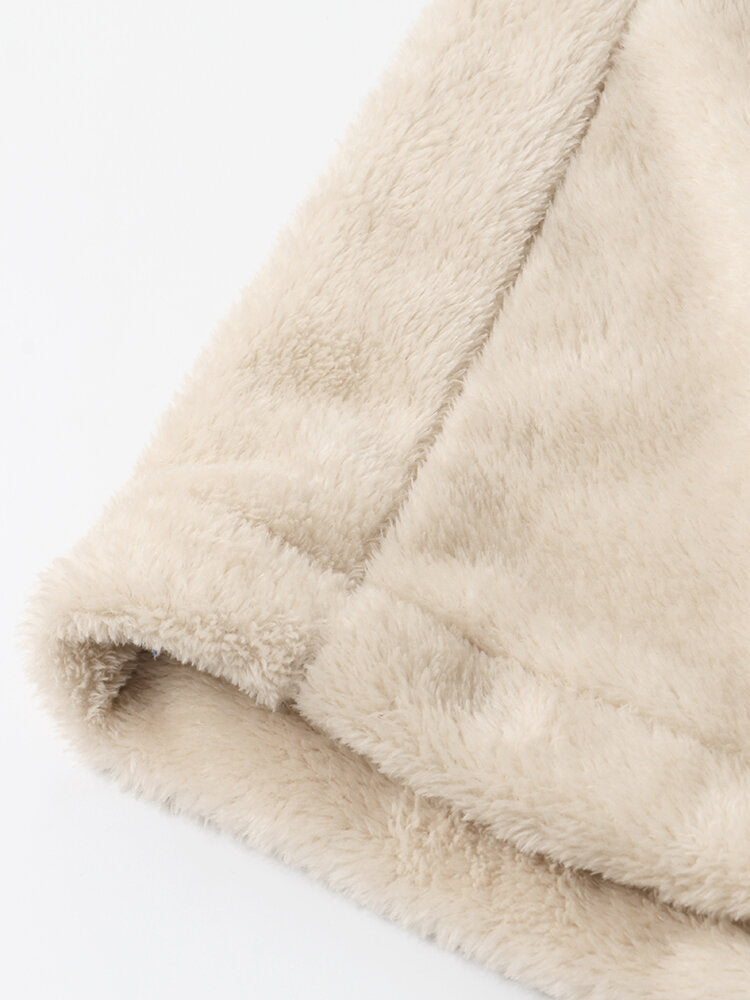 Warmer Herren-Bademantel aus einfarbigem Flanell mit Kapuze und Schnürverschluss