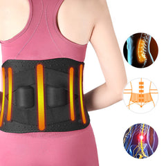 Adjustable Waist Support Belt with 3 Heating Modes and Back Massage for Lumbar Brace