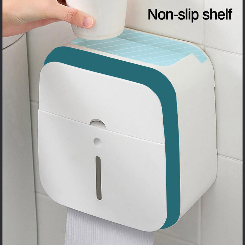 Double Drawer Waterproof Tissue Box - Non-perforated Toilet Paper Roll Storage Rack for Household Use