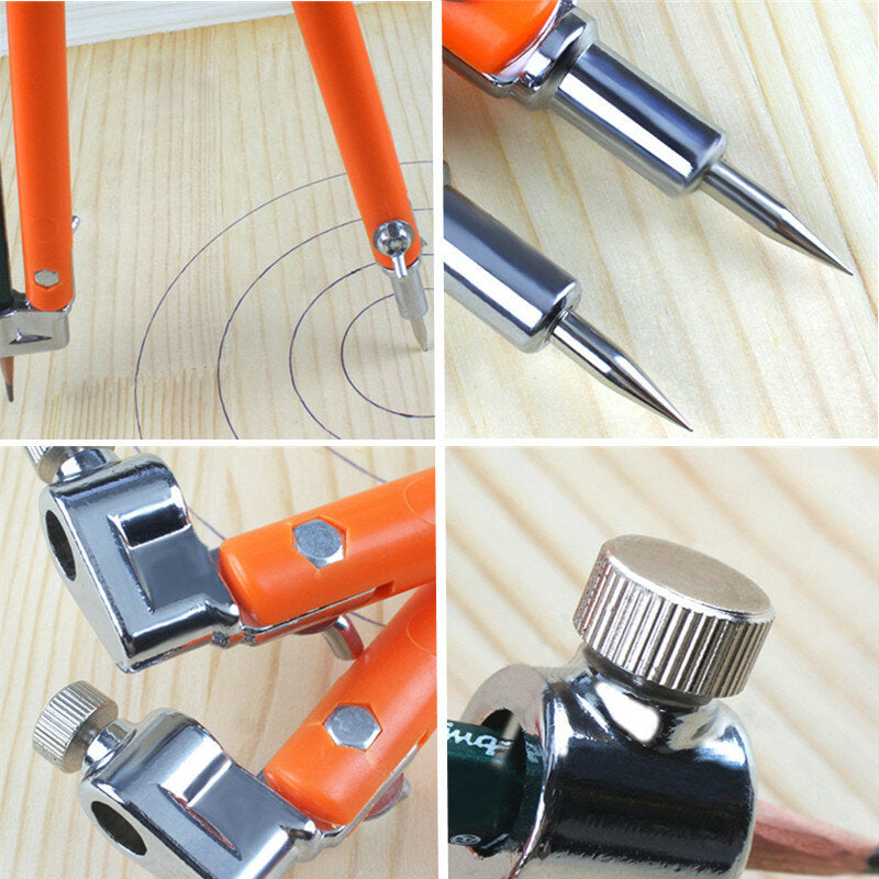 Precision Carpenter Pencil Compass - Adjustable 45/75cm Diameter for Woodworking