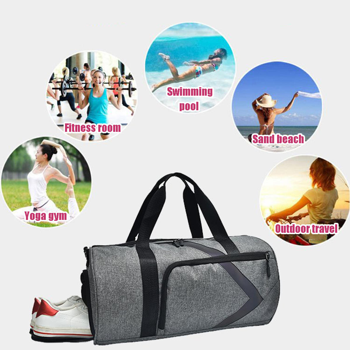 Lightweight Waterproof Travel Gym Bag for Dry Wet Separation - Ideal for Sports, Running, Fitness, and Yoga