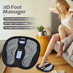 EMS Foot Massager with LCD Display, 8 Modes, 19 Intensities for Pain Relief and Improved Circulation